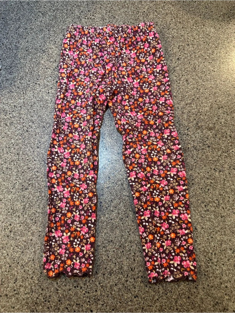 Old Navy Girls Floral Print Pants — Pink, Orange & Brown